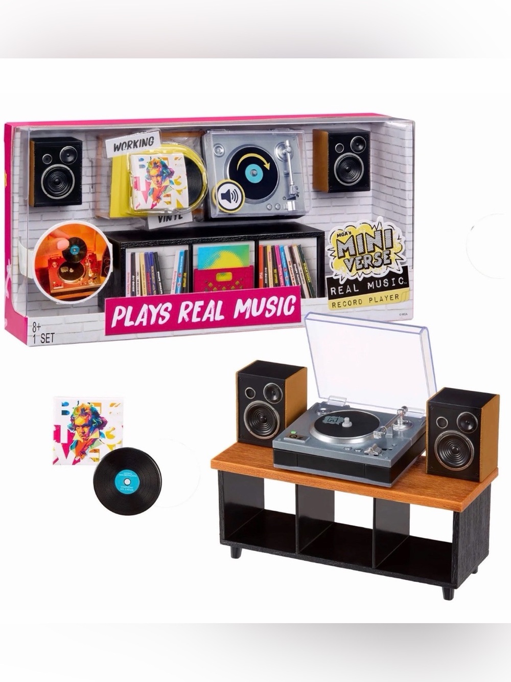 MGA's Miniverse Real Music Record Player Mini Collectibles Mini Playable Record